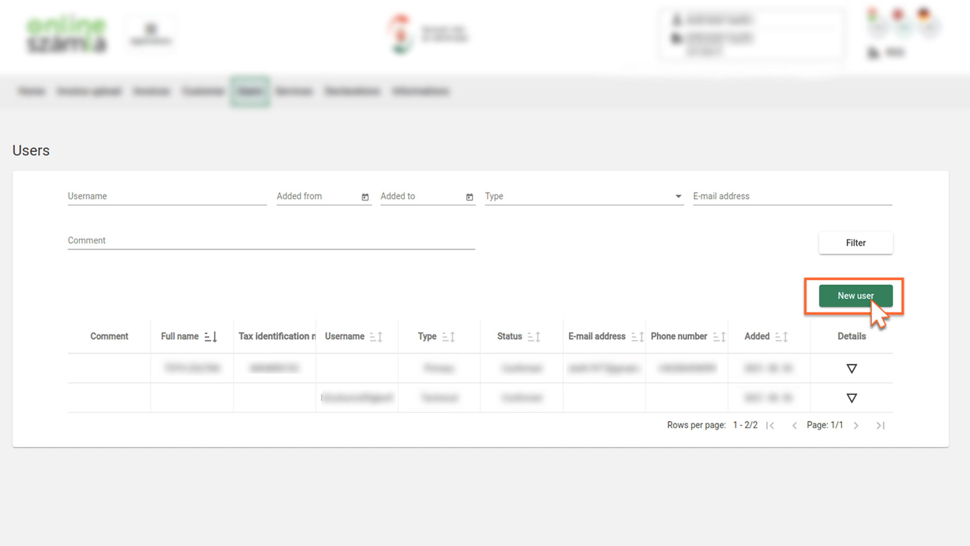 Technical guide for NAV online invoicing data registration