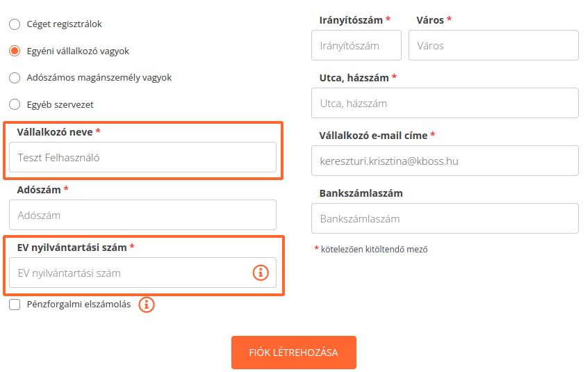Egyeni Vallalkozo Nyilvantartas