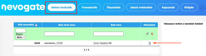 Technikai beállítások a Nevogate adminisztrációs felületén