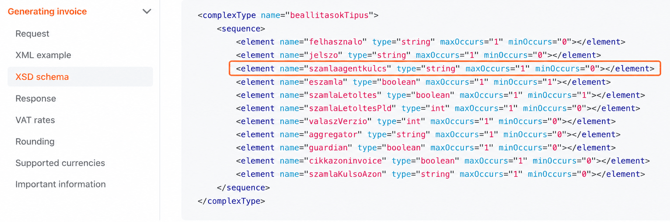 Add the Számla Agent key in the XML file you send as an API request from your own application. Use szamlaagentkulcs field.