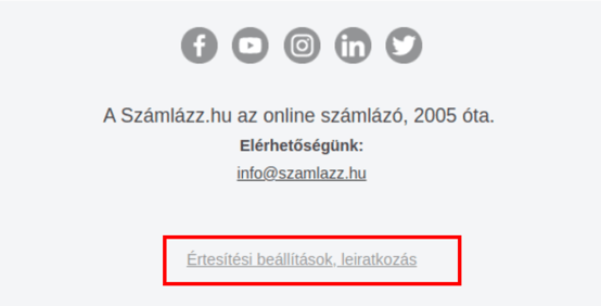 Leiratkozás lehetősége a kapott hírlevél alján.