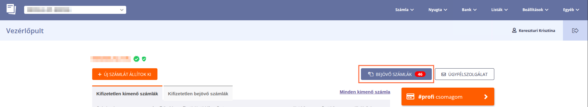 bejövő számla elérés_